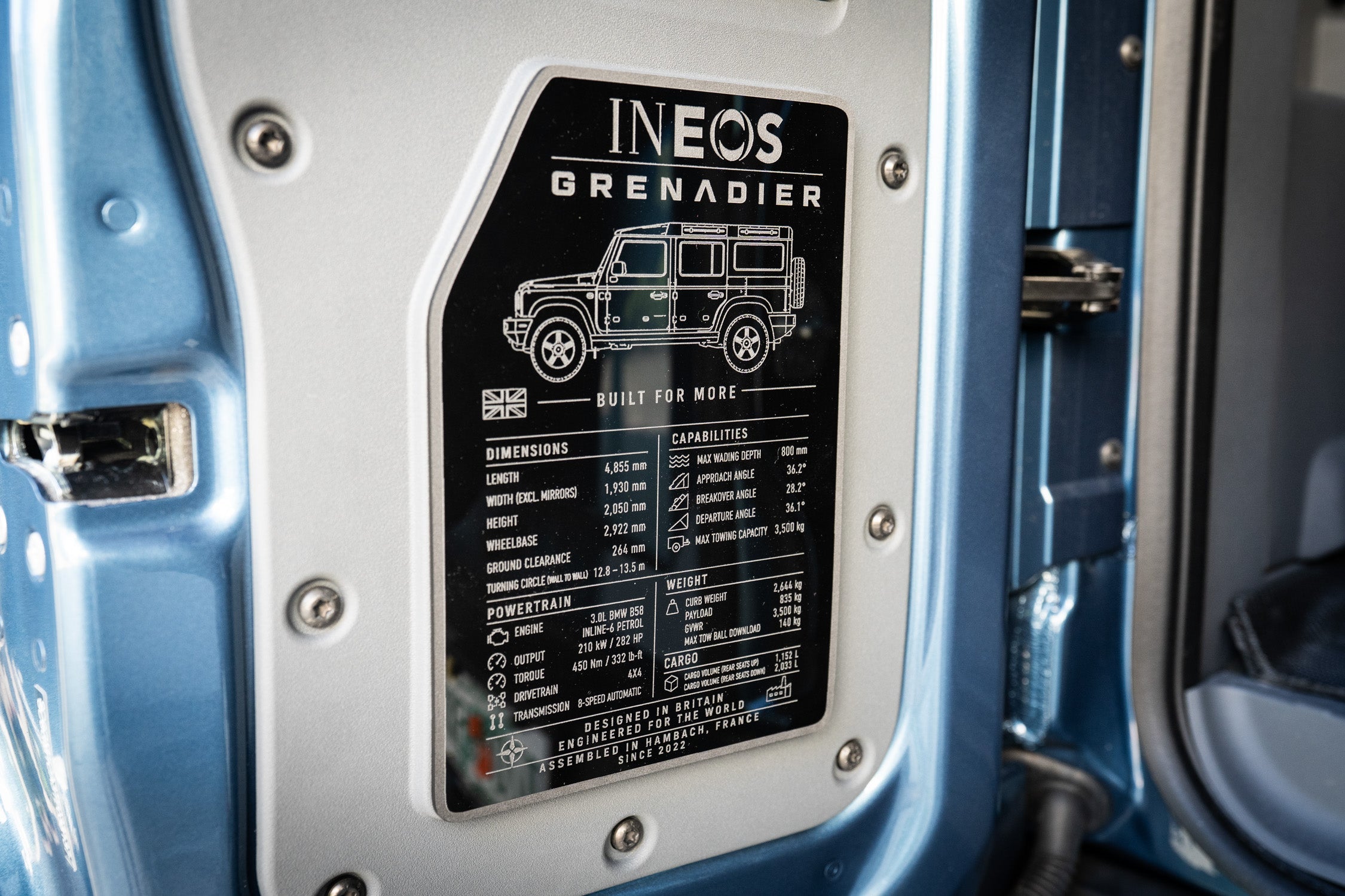 Spec Plate for Cargo Door - 2024+ Grenadier Station Wagon
