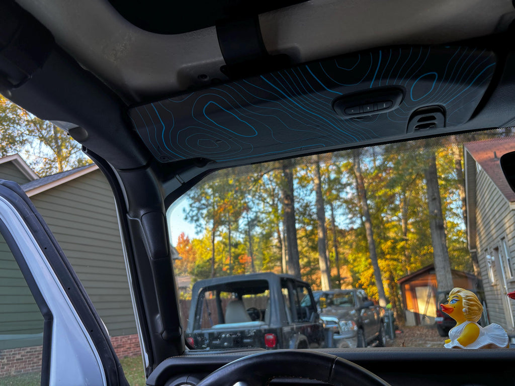 Topographic Map Sun Visor Overlays - 2018+ Wrangler JL / Gladiator JT
