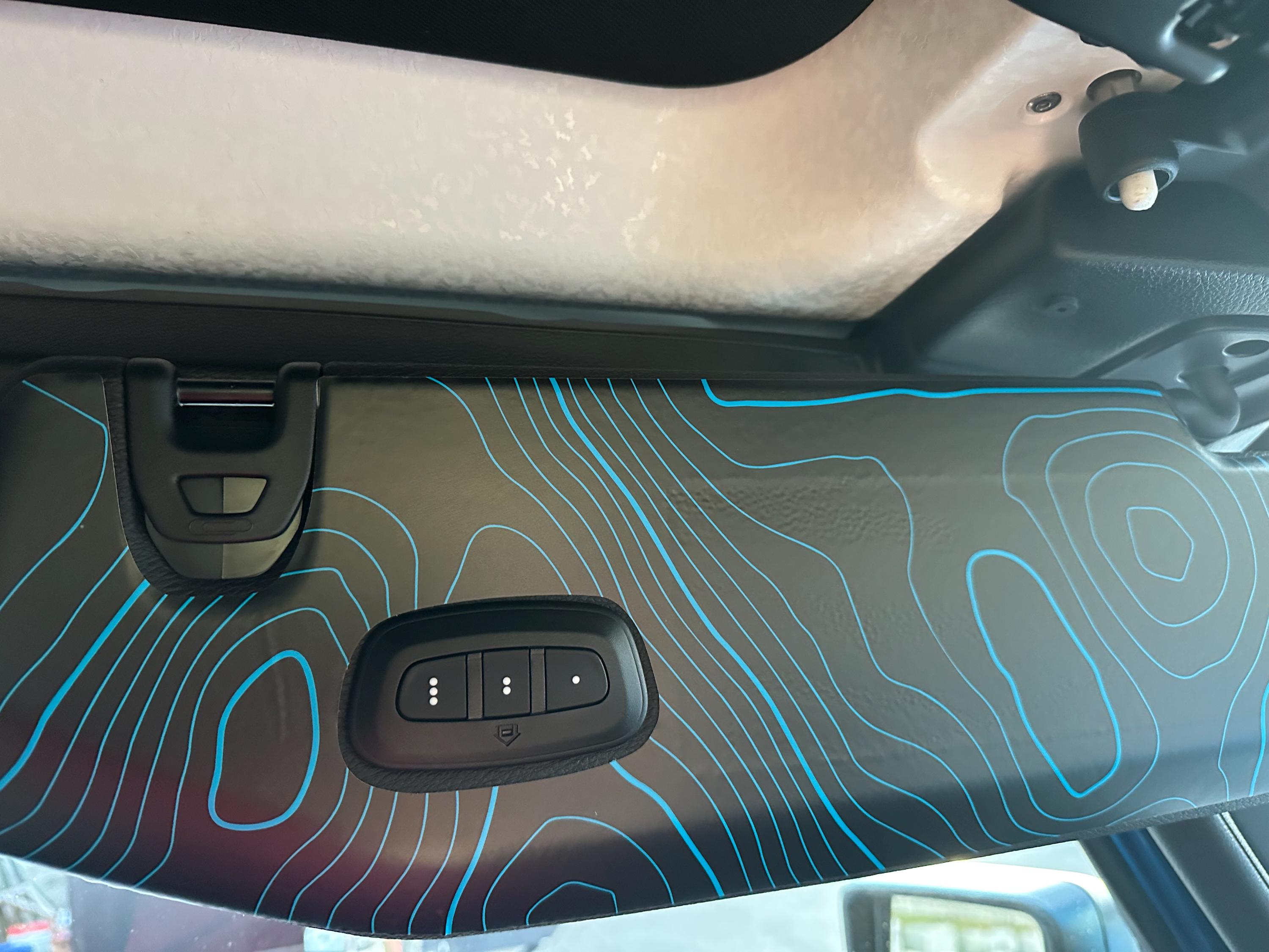 Topographic Map Sun Visor Overlays - 2018+ Wrangler JL / Gladiator JT