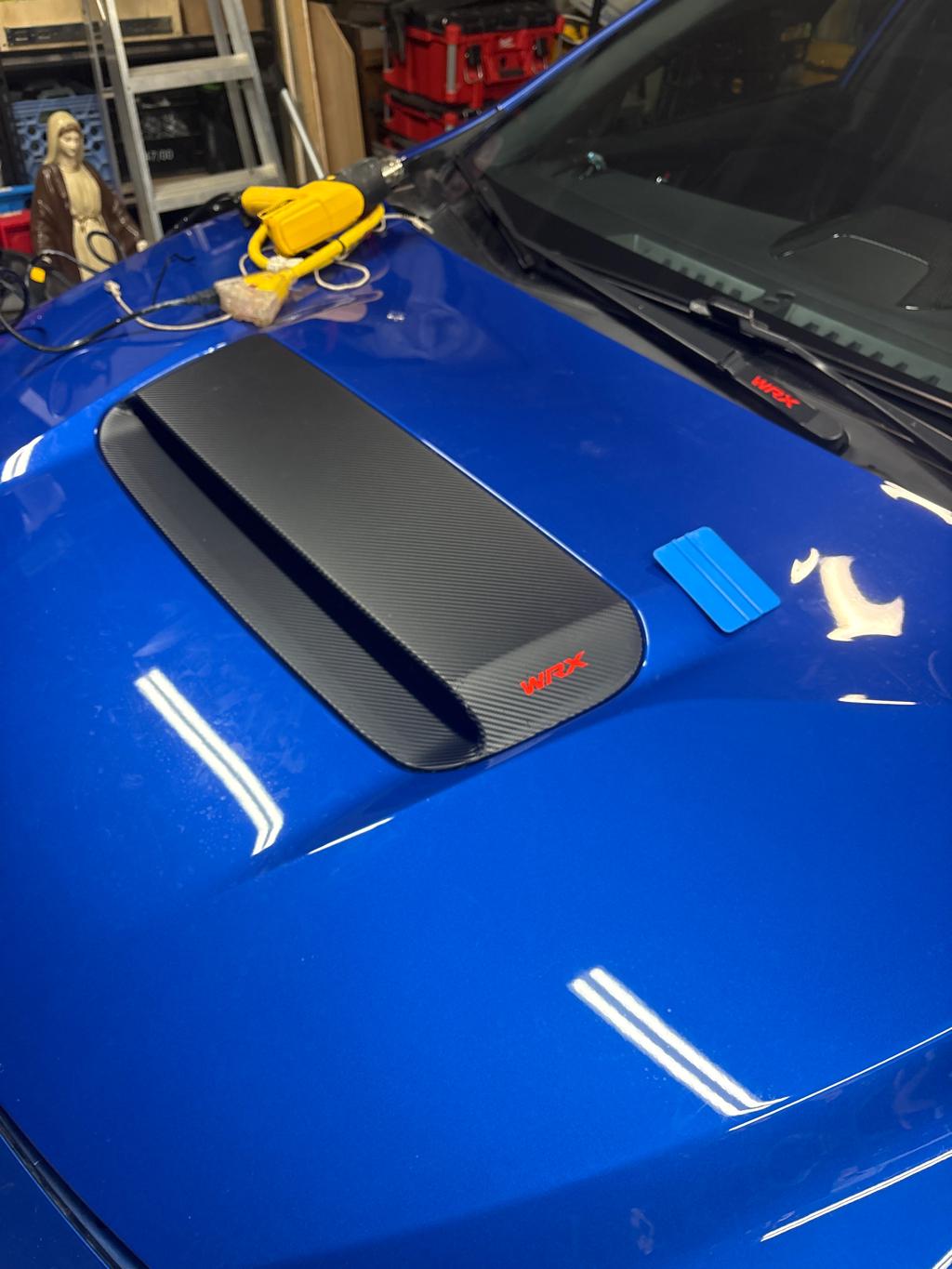 3D Carbon Hood Scoop Overlay - 2022+ Subaru WRX