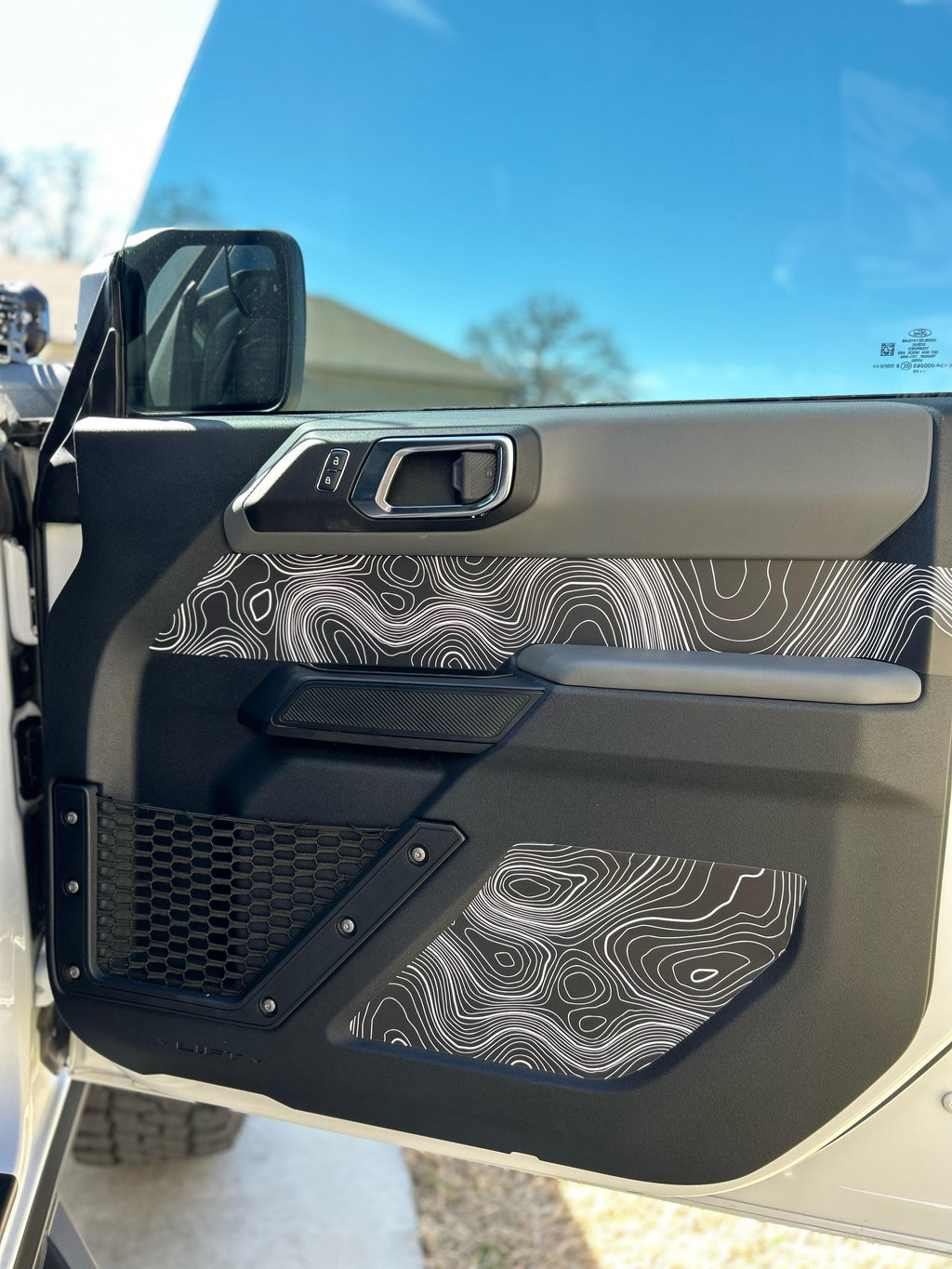 Topo Interior Lower Front Door Card Insert Overlays (Printed Series) - 2021+ Bronco 4 Door