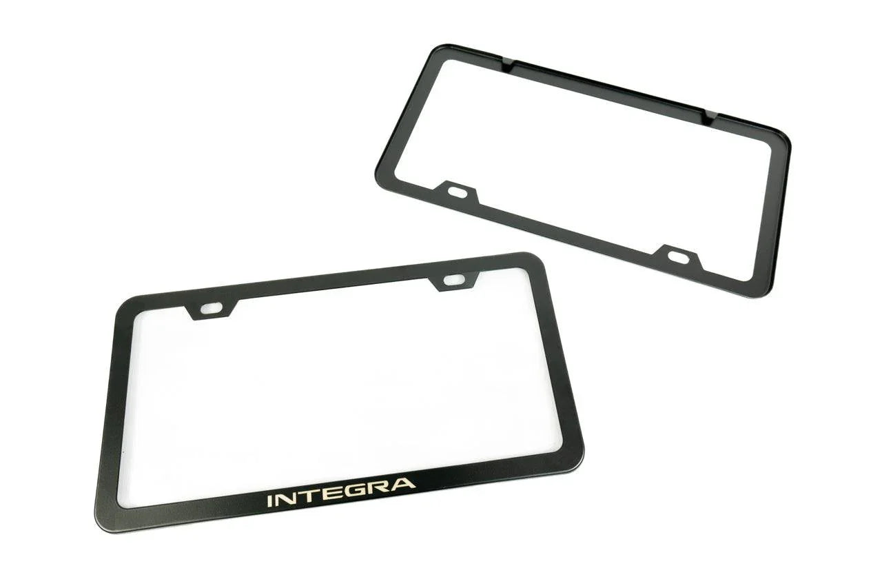 "Integra" License Plate Frame - Black, Pair