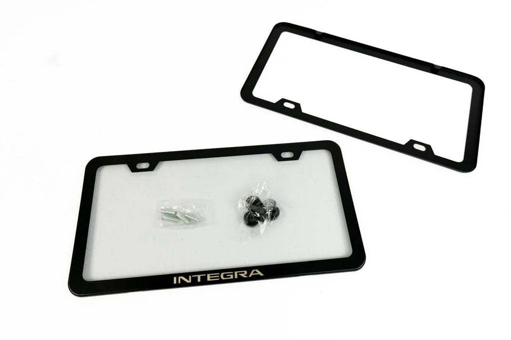 "Integra" License Plate Frame - Black, Pair