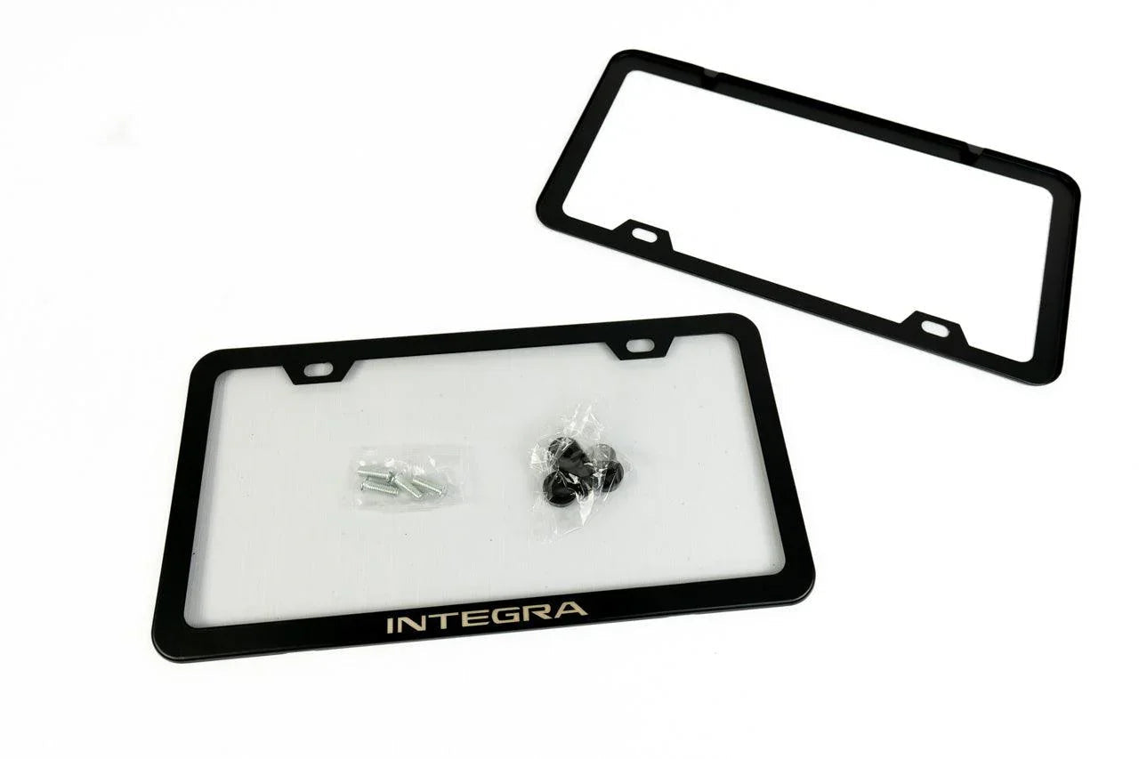 "Integra" License Plate Frame - Black, Pair