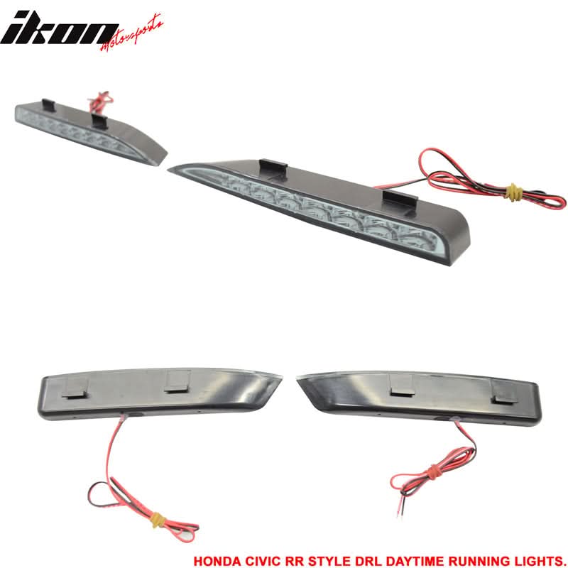 Fits 06-11 Civic Mugen RR Front Bumper + Bumper Lip Spoiler + LED DRL