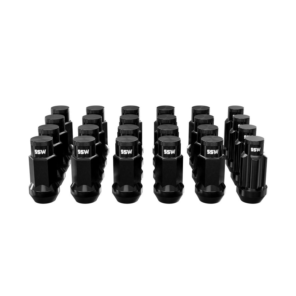 Steel Lug Nuts / Matte Black / + 4 Locking Lug Nuts
