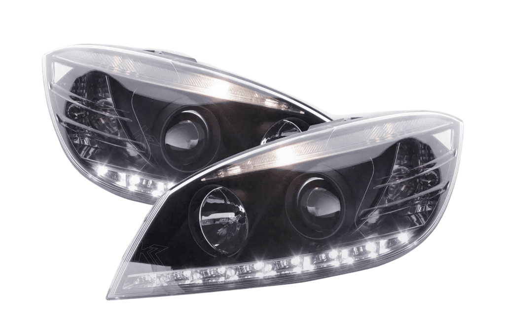Mercedes Benz C-Class (204) Black LED Headlights with Daytime Running Lights (2007-2010)