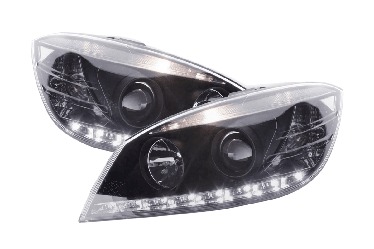 Mercedes Benz C-Class (204) Black LED Headlights with Daytime Running Lights (2007-2010)