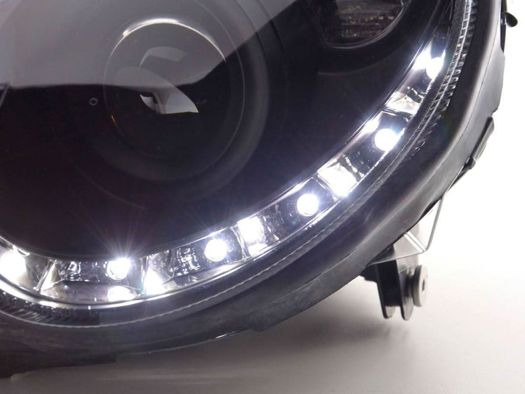 Mercedes Benz CLK (209) Black LED Headlights with Daytime Running Lights (2004-2009)