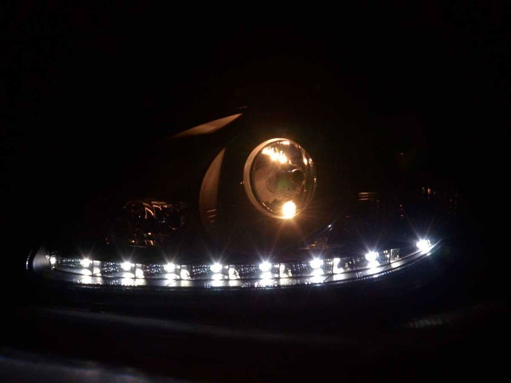 Mercedes Benz S-Class (220) Black LED Headlights with Daytime Running Lights (2002-2005)