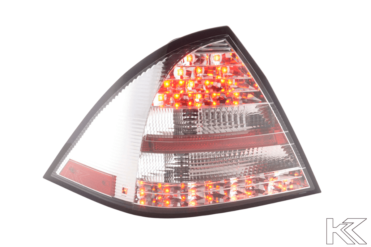 Mercedes W203 Chrome Clear LED Tail Lights (2001-2004)