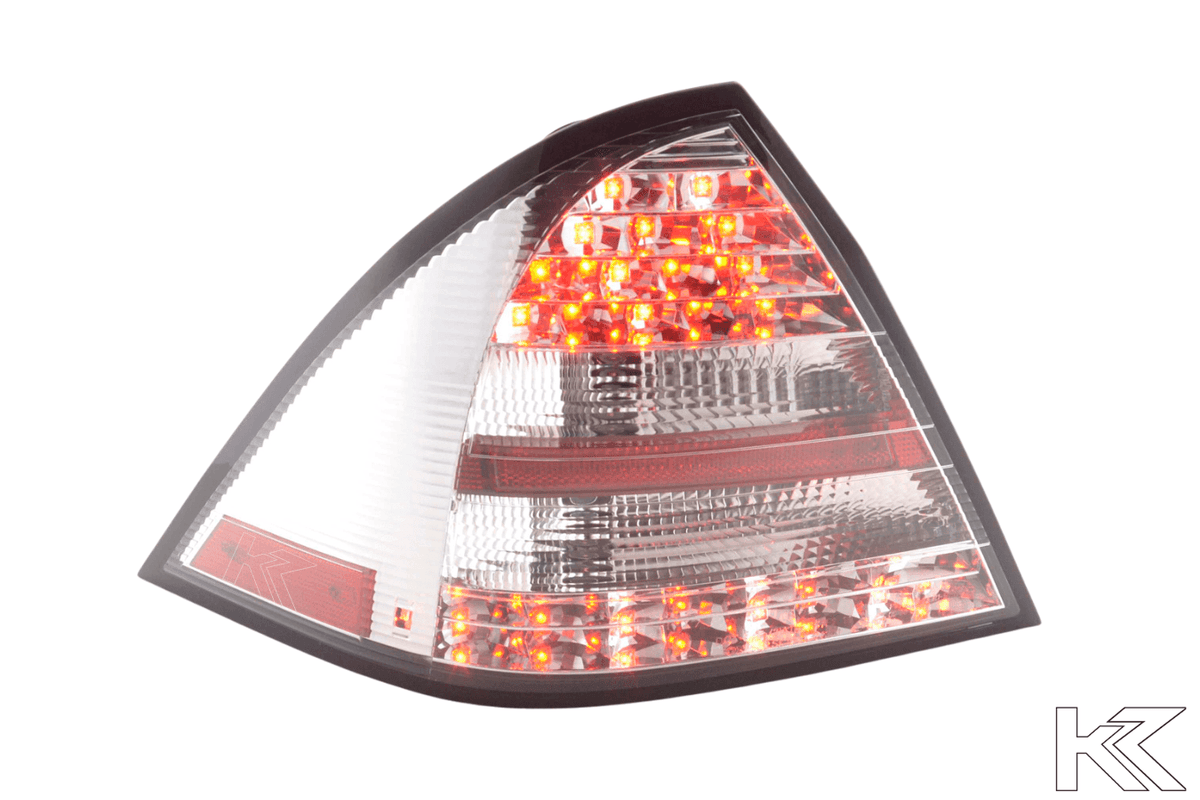 Mercedes W203 Chrome Clear LED Tail Lights (2005-2007)