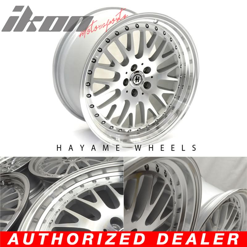 SALE! 18x9.5 Hayame Performance Wheel Silver Face Machine Lip 5x100