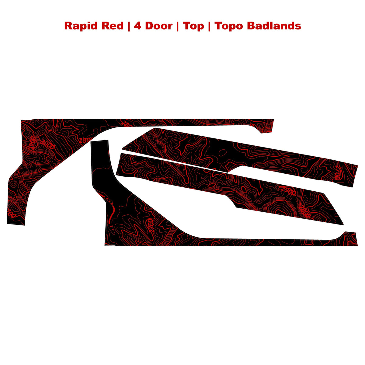 Topographic Upper Door Overlay Kit (Printed Series) - 2021+ Bronco 4 Door