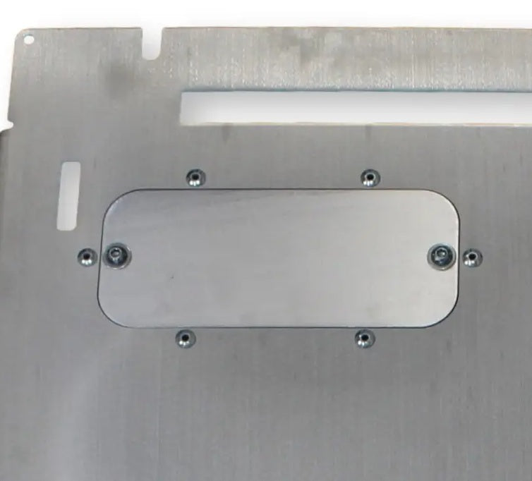 Engine Skid Plate Replacement Oil Filter Access Door - 09+ F-150 — Aluminum / Bare Metal