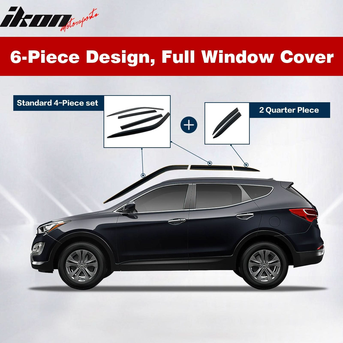 2013-2018 Toyota RAV4 Chrome Window Visors Rain Sun Guard ABS 6PCS