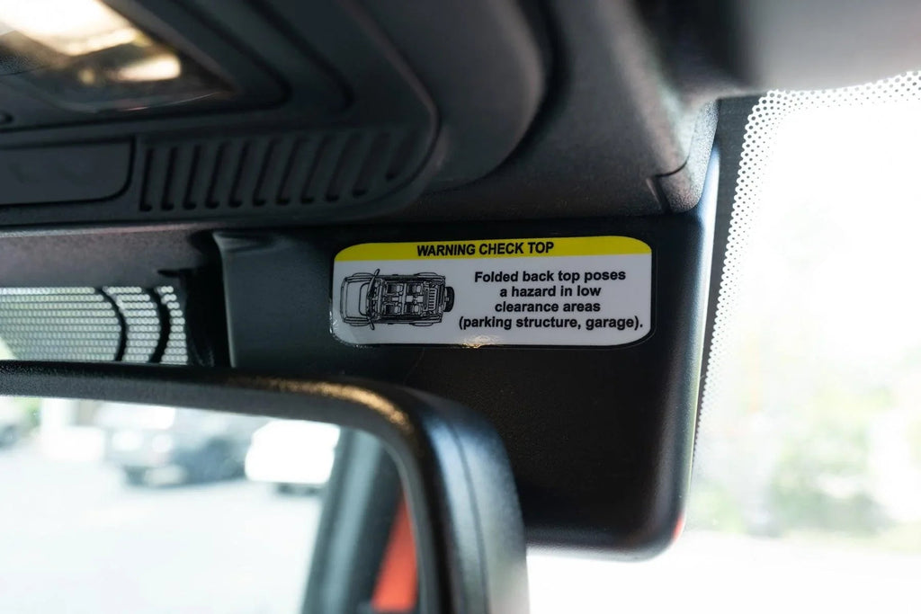 Soft Top Warning Labels - 2021+ Bronco