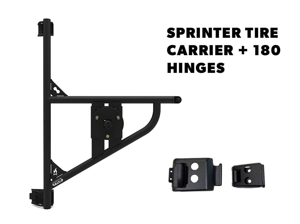 Sprinter Van Rear Tire Carrier + 180 Hinges
