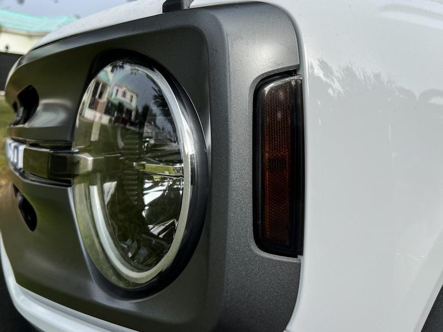 Standard Smoked Sidemarker Overlays (Front and Rear) - 2021+ Bronco (w/ Halogen Taillights)
