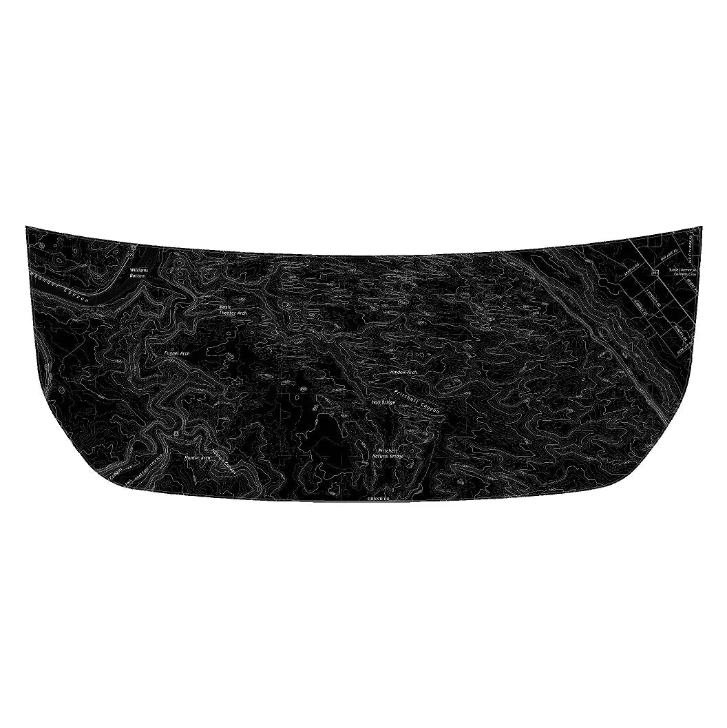 Stealth Black Moab Topographic Map Hood Overlay (Printed Series) - 2021+ Bronco