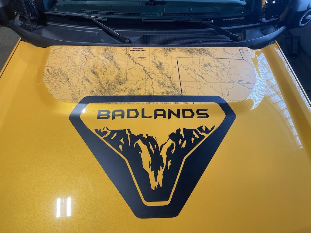 Stealth Clear Badlands Topographic Map Hood Overlay - 2021+ Bronco