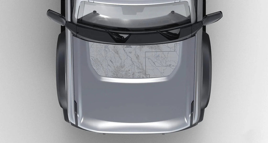 Stealth Clear Badlands Topographic Map Hood Overlay - 2021+ Bronco