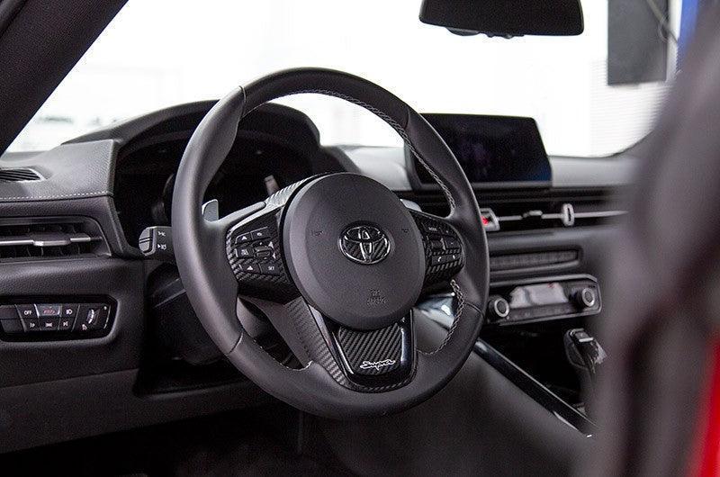 "Supra" Steering Wheel Trim Overlays (Full Set) - 2020+ Supra