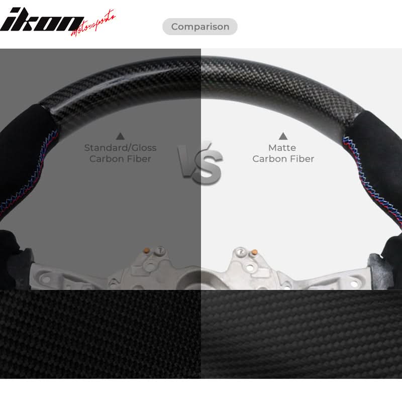 2015-2021 Subaru WRX STI Steering Wheel Matte CF + Perforated Leather
