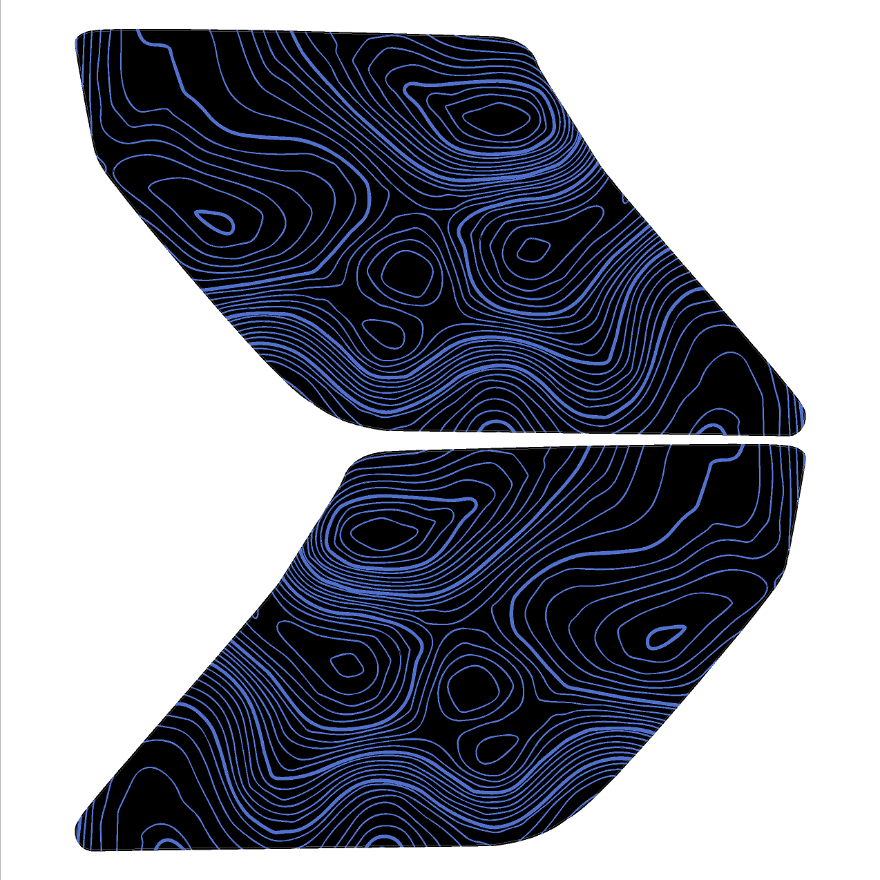 Topo Interior Lower Door Card Insert Overlays (Printed Series) - 2021+ Bronco 2 Door