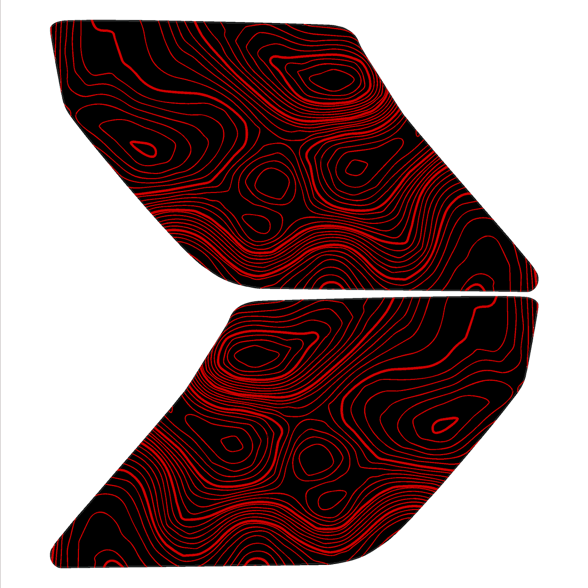 Topo Interior Lower Front Door Card Insert Overlays (Printed Series) - 2021+ Bronco 4 Door