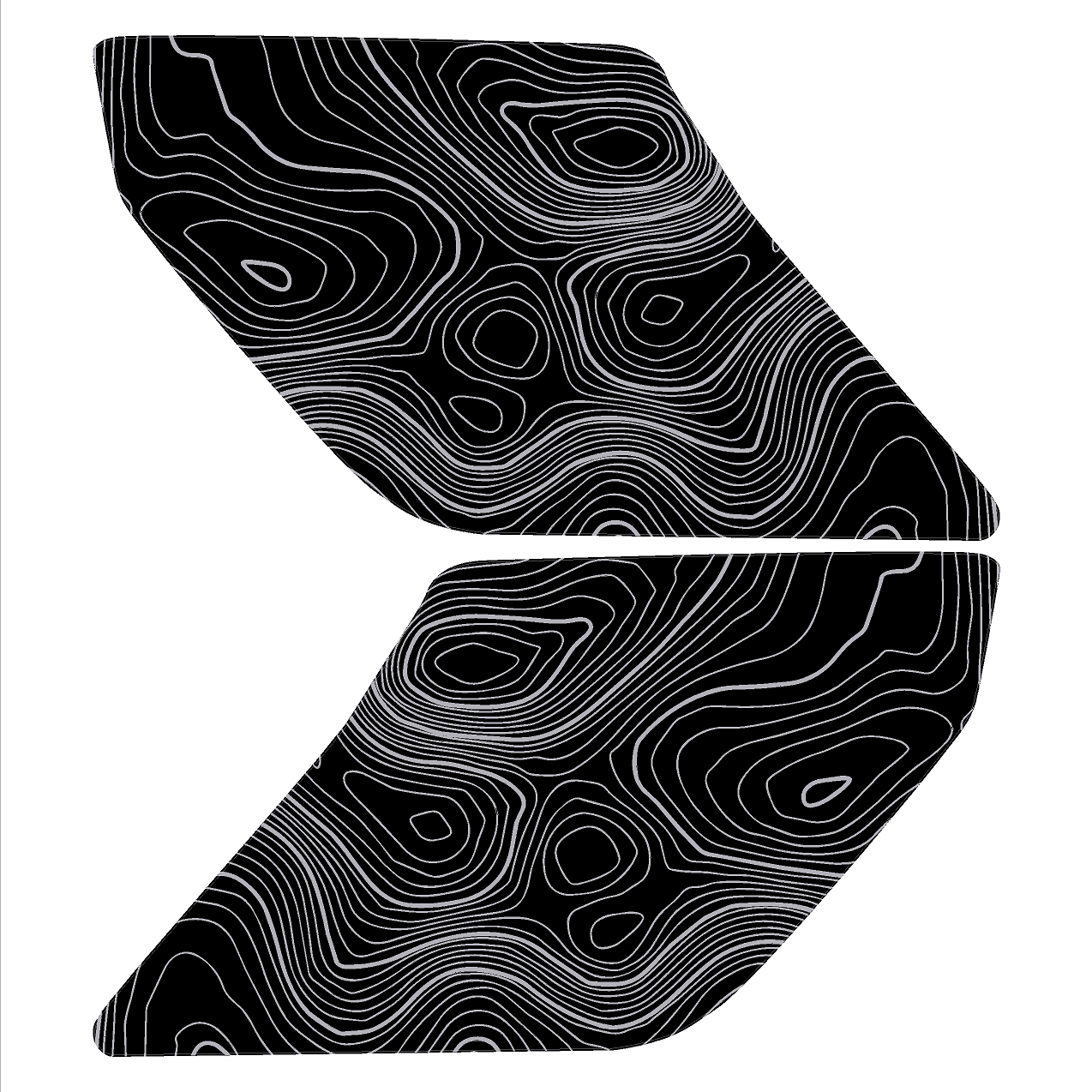 Topo Interior Lower Door Card Insert Overlays (Printed Series) - 2021+ Bronco 2 Door