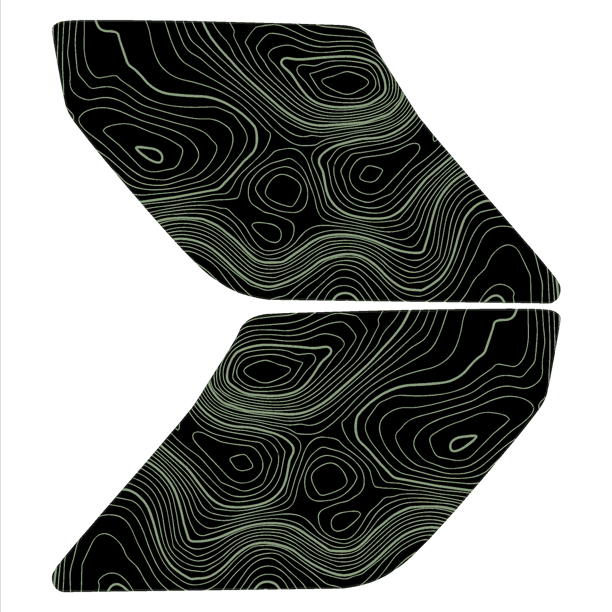 Topo Interior Lower Front Door Card Insert Overlays (Printed Series) - 2021+ Bronco 4 Door