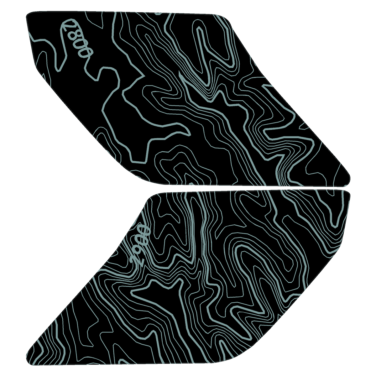 Topo Interior Sun Visor Overlays (Printed Series) - 2021+ Bronco (with Homelink)