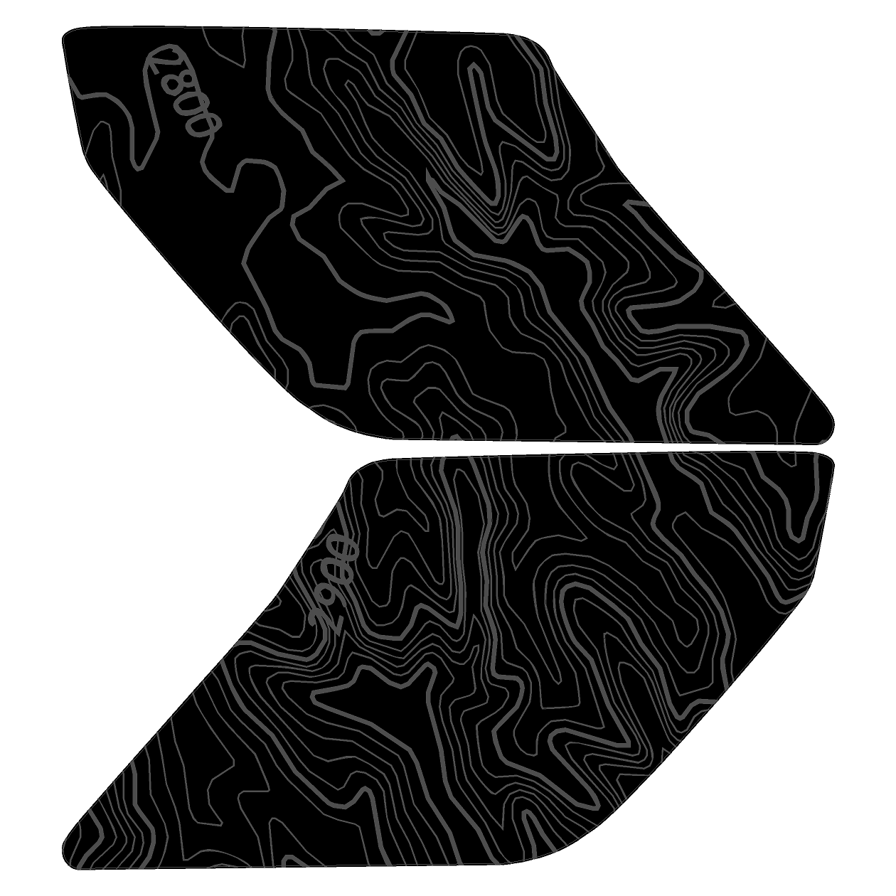 Topo Interior Lower Door Card Insert Overlays (Printed Series) - 2021+ Bronco 2 Door