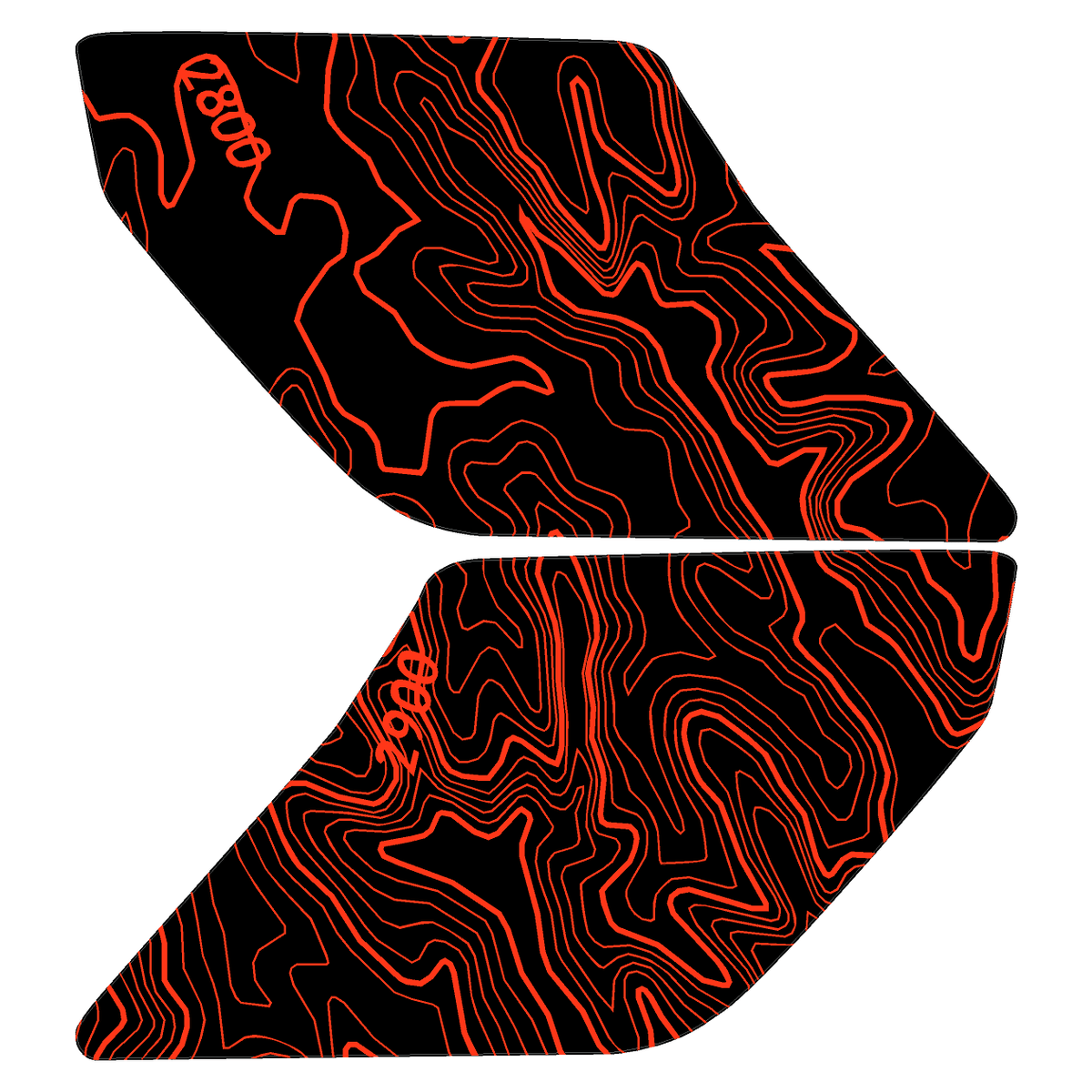 Topo Interior Lower Front Door Card Insert Overlays (Printed Series) - 2021+ Bronco 4 Door