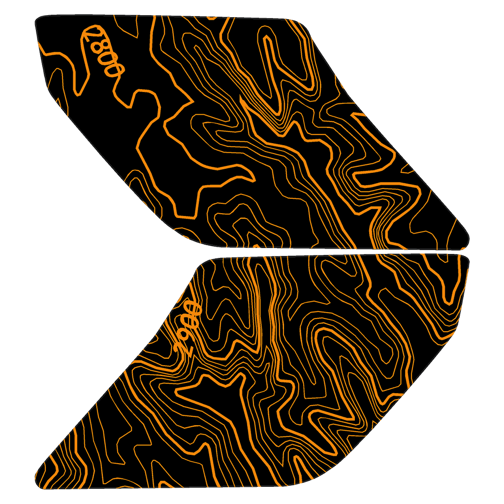 Topo Interior Lower Door Card Insert Overlays (Printed Series) - 2021+ Bronco 2 Door