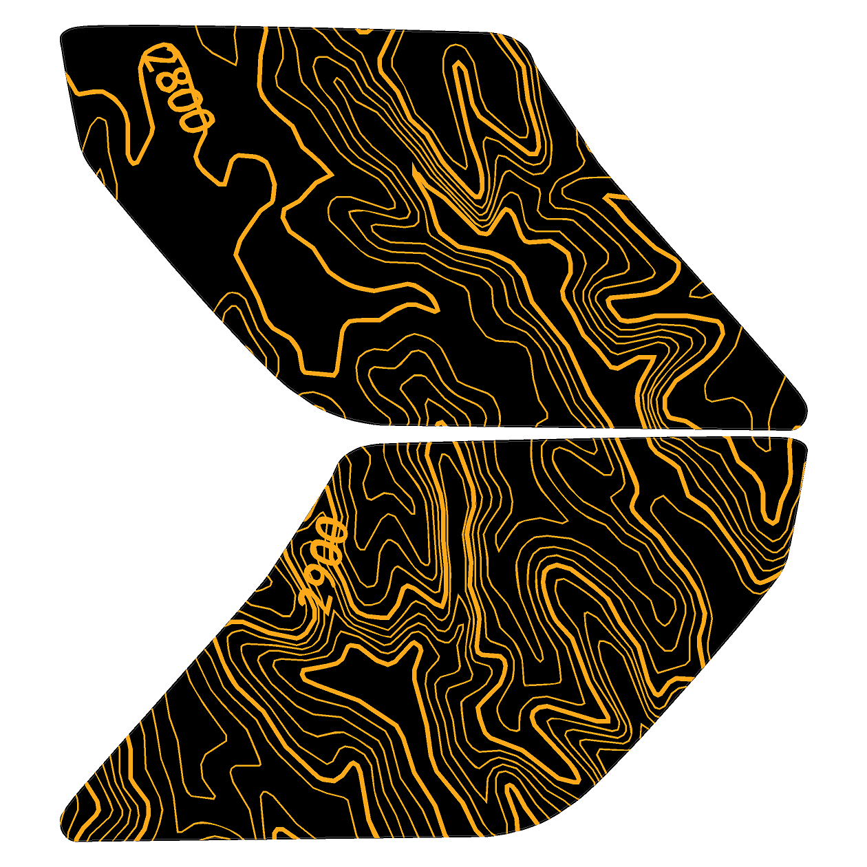 Topo Interior Lower Door Card Insert Overlays (Printed Series) - 2021+ Bronco 2 Door