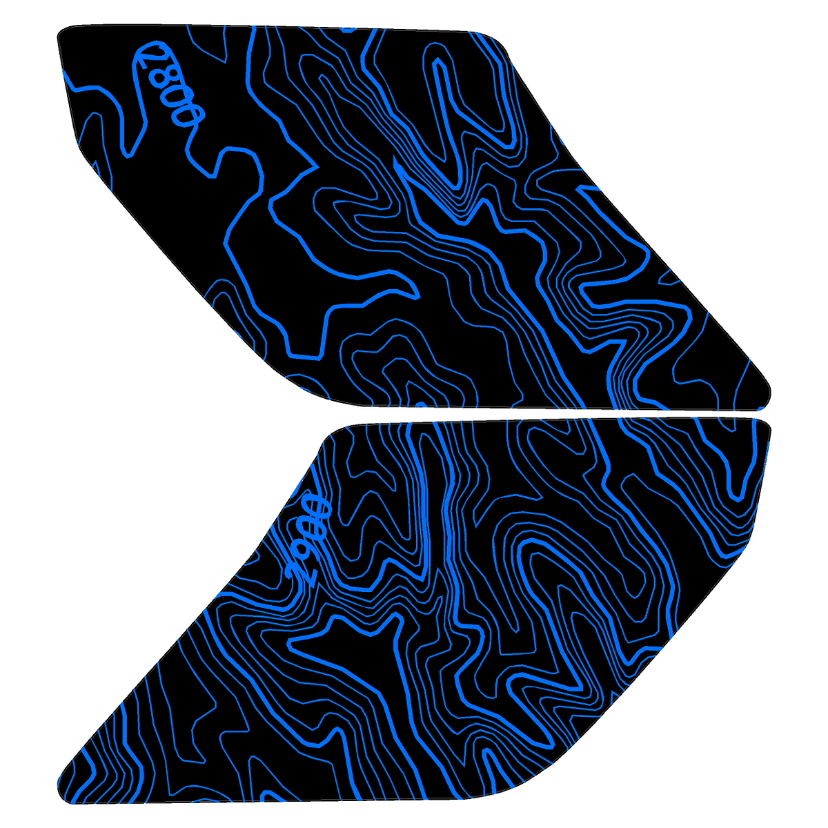 Topo Interior Sun Visor Overlays (Printed Series) - 2021+ Bronco (with Homelink)