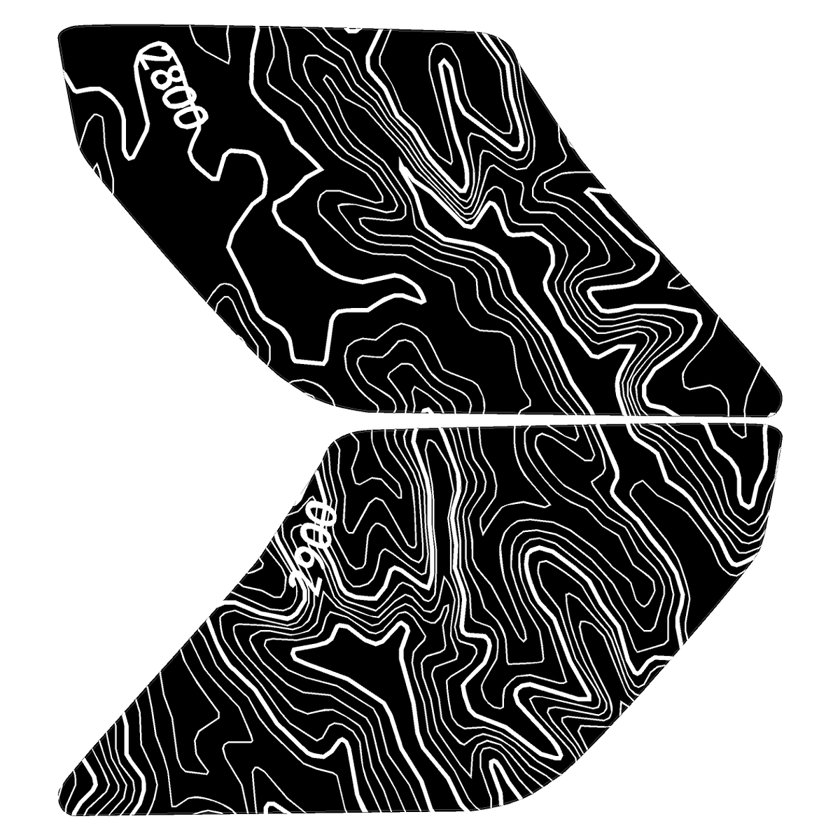 Topo Interior Sun Visor Overlays (Printed Series) - 2021+ Bronco (with Homelink)