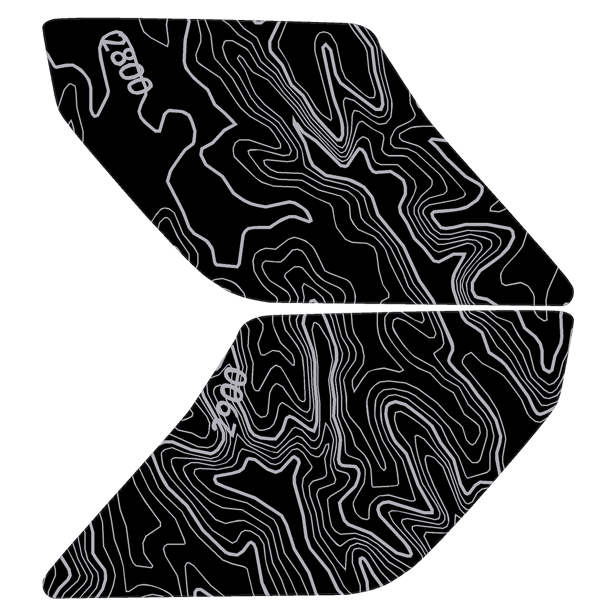 Topo Interior Lower Front Door Card Insert Overlays (Printed Series) - 2021+ Bronco 4 Door
