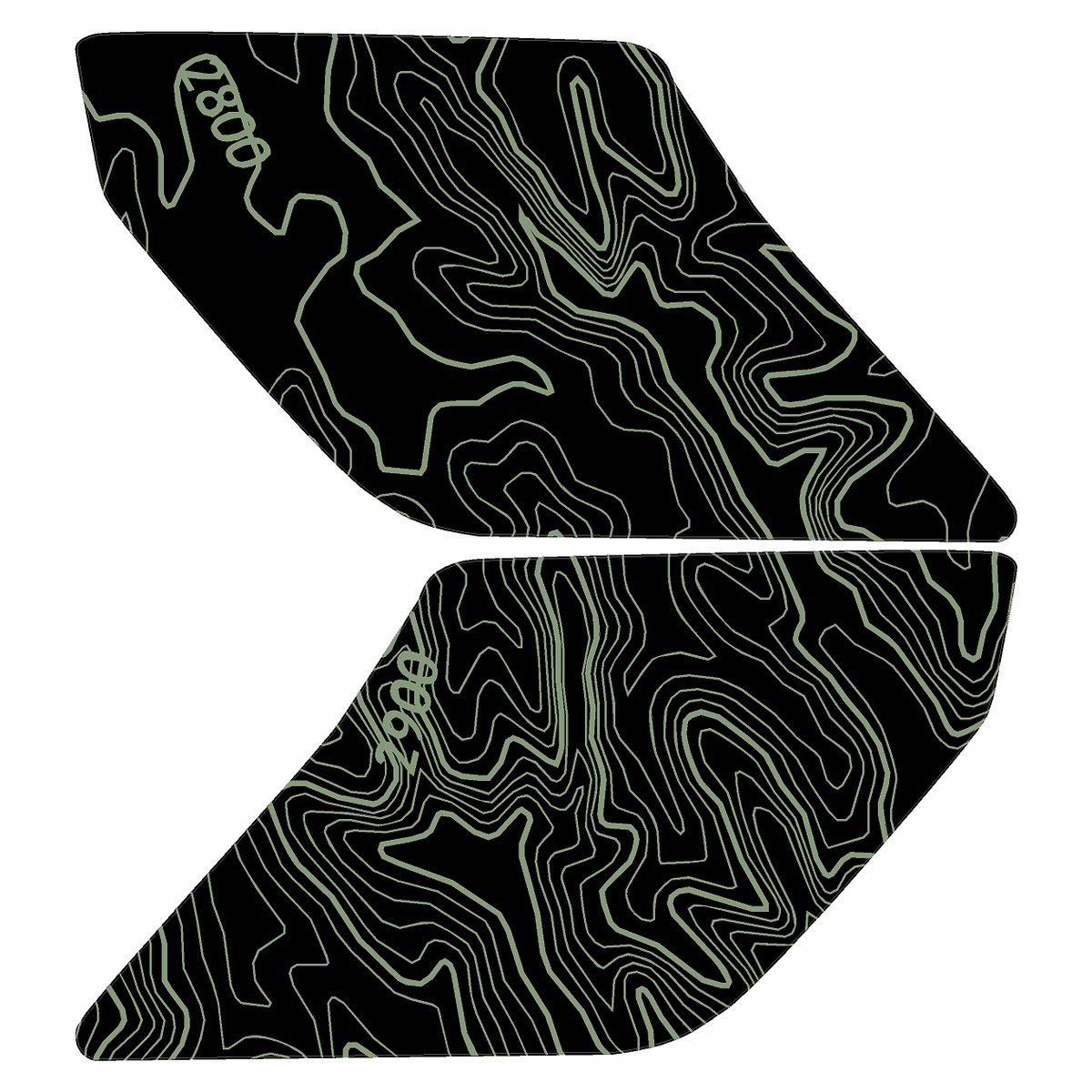 Topo Interior Lower Front Door Card Insert Overlays (Printed Series) - 2021+ Bronco 4 Door