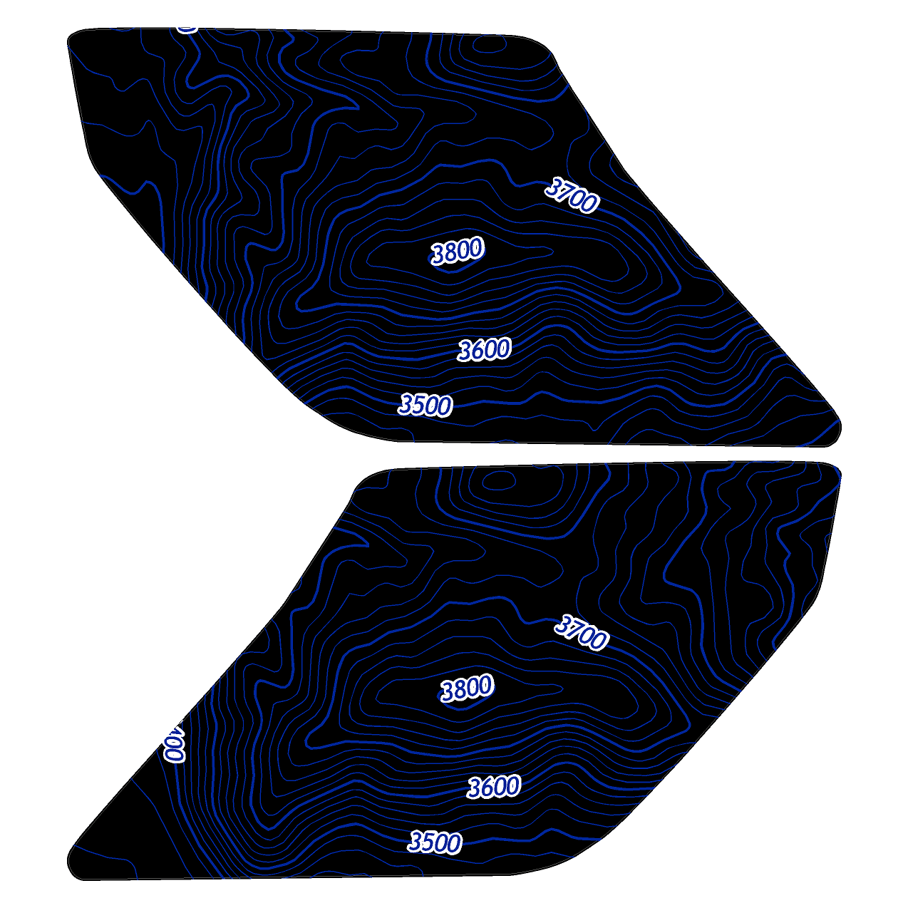 Topo Interior Door Handle Overlays - 2021+ Bronco