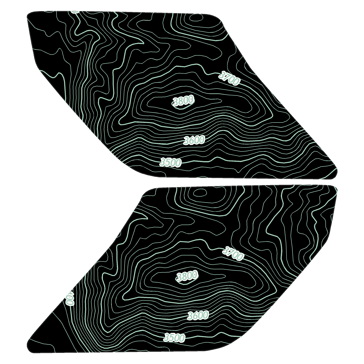 Topo Interior Door Handle Overlays - 2021+ Bronco