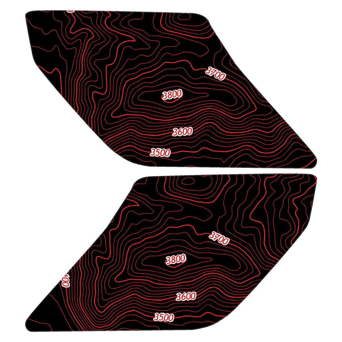 Topo Interior Lower Front Door Card Insert Overlays (Printed Series) - 2021+ Bronco 4 Door