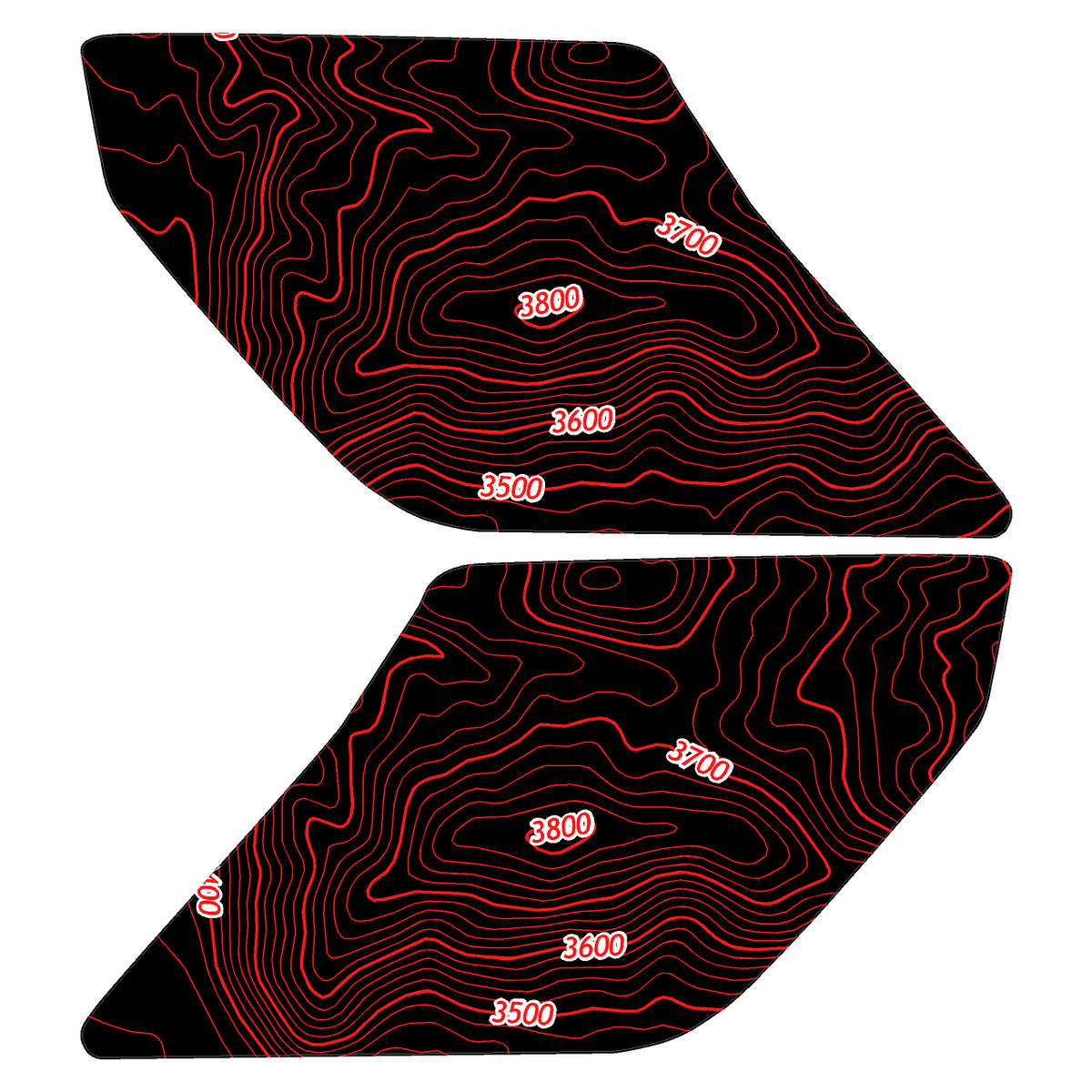 Topo Interior Lower Front Door Card Insert Overlays (Printed Series) - 2021+ Bronco 4 Door