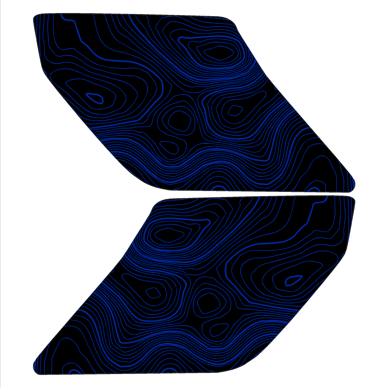 Topographic Interior Sun Visor Overlays - 2024+ Ranger Raptor (with Homelink)