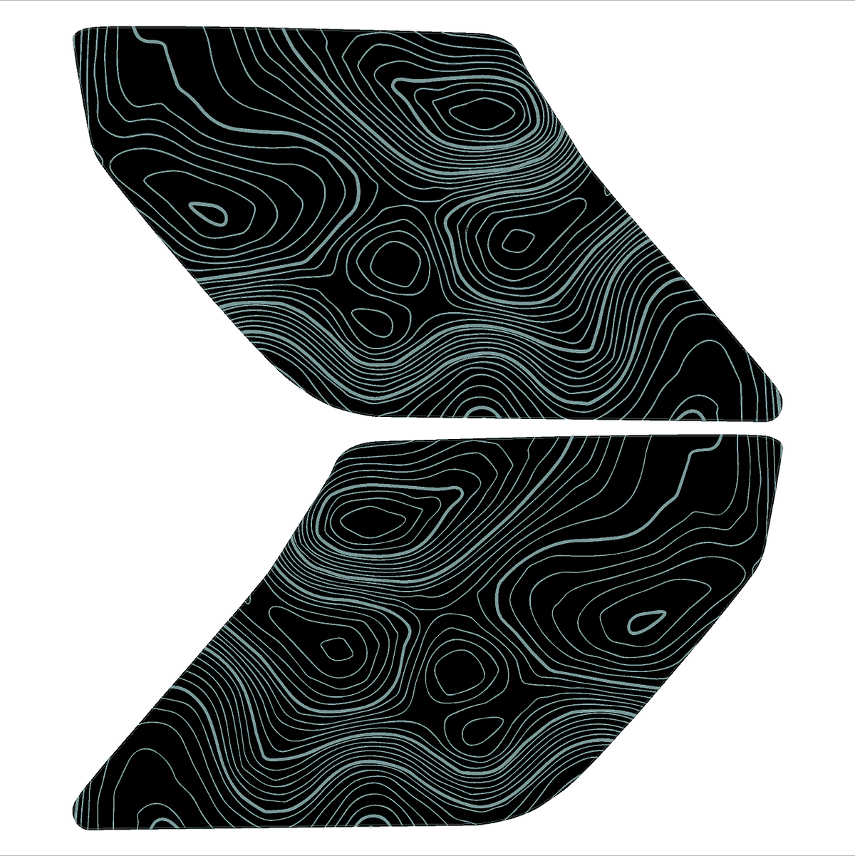 Topo Interior Lower Front Door Card Insert Overlays (Printed Series) - 2021+ Bronco 4 Door