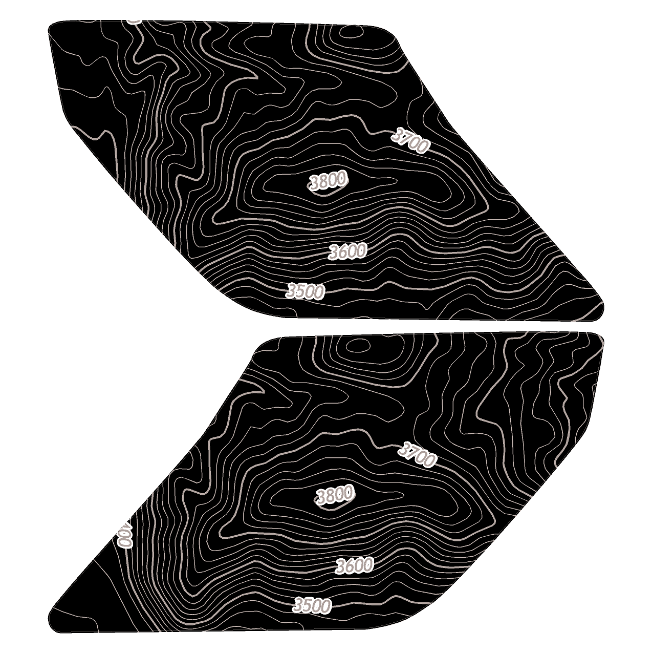 Topo Interior Door Handle Overlays - 2021+ Bronco
