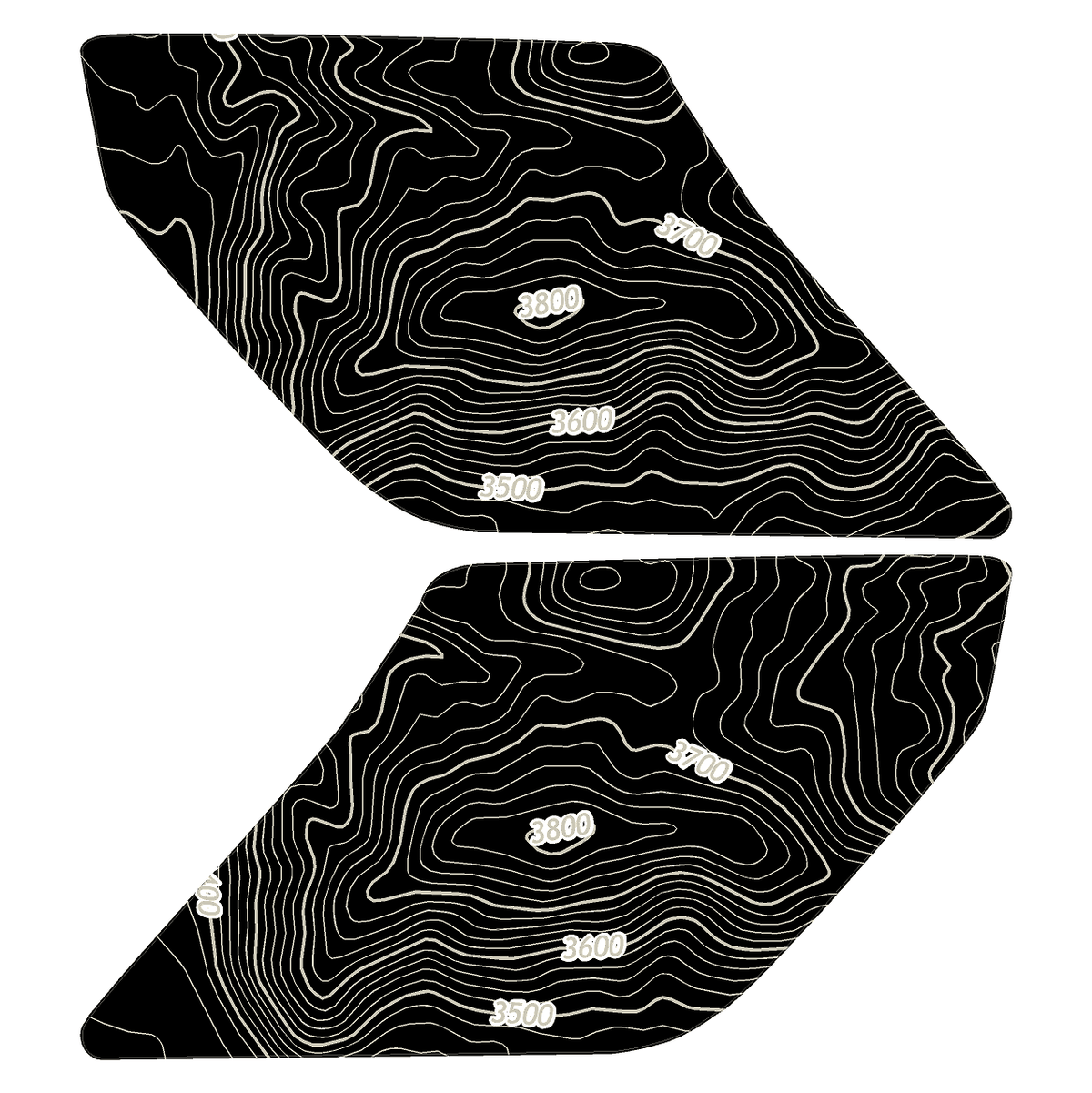 Topo Interior Lower Front Door Card Insert Overlays (Printed Series) - 2021+ Bronco 4 Door