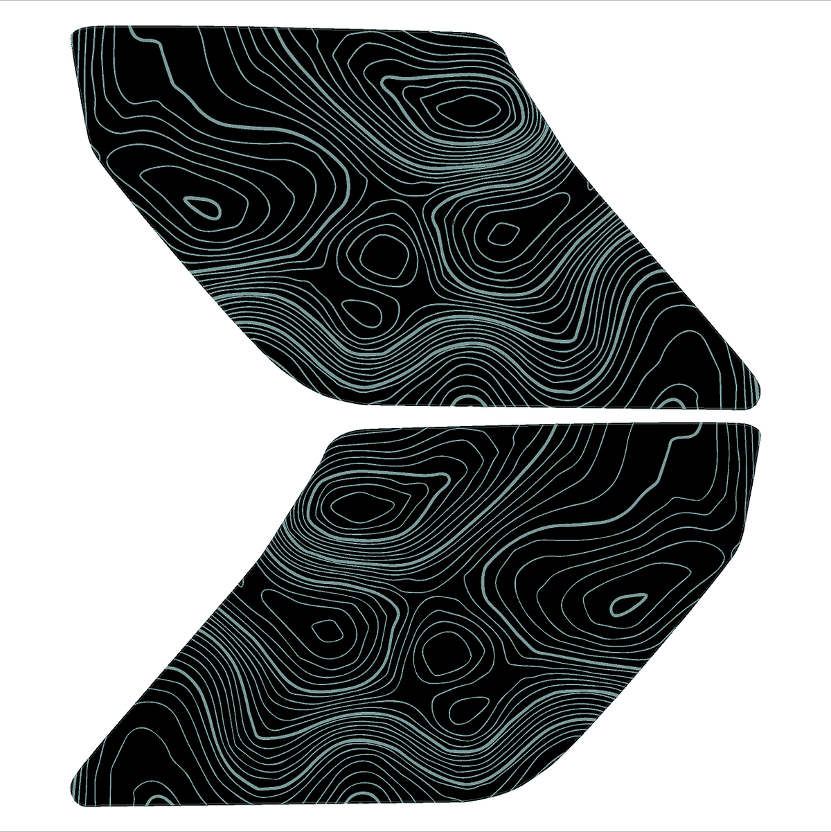 Topo Interior Sun Visor Overlays (Printed Series) - 2021+ Bronco (with Homelink)